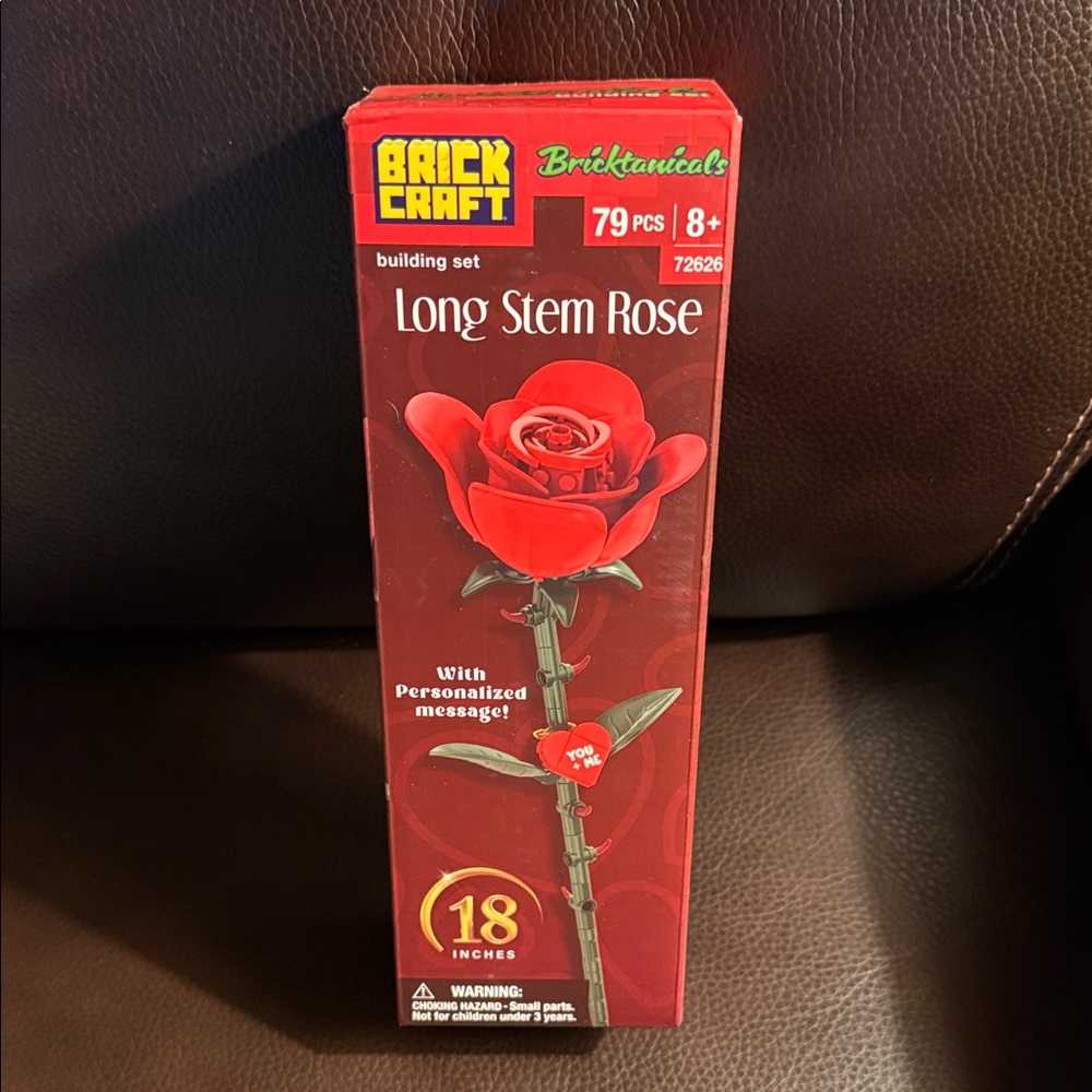 Long Stem Rose Building Set - Vibrant Red